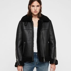 NWT! ALL SAINTS SHEARLING LEATHER JACKET